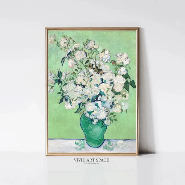 Van Gogh Roses, Vintage Floral Art Print