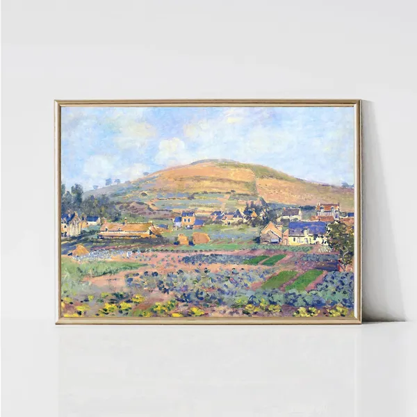 Monet-Inspired Rouen Mountain Spring Landscape Art Print