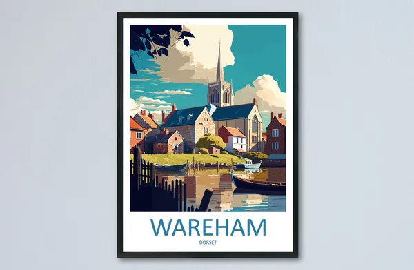 Wareham Travel Poster, England Place Print