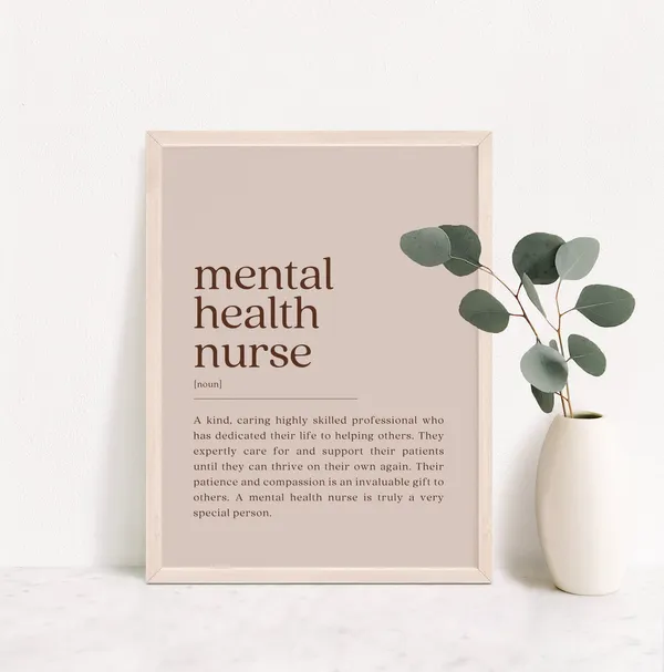 Mental Health Nurse Definition Quote Poster Print