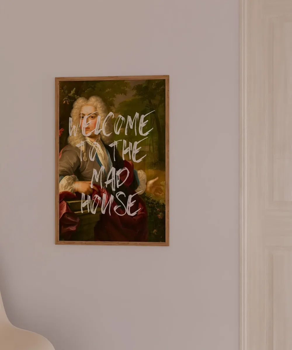 Welcome To The Mad House Vintage Portrait Art Print - Image 2