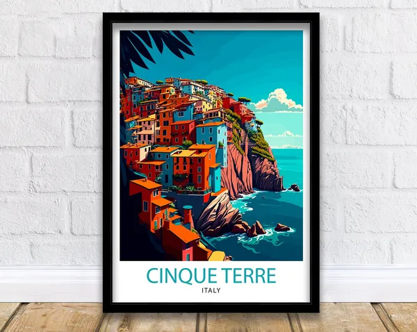 Cinque Terre Italy Travel Poster, Italy Wall Decor
