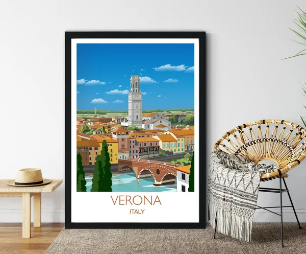 Verona Travel Poster, Italy Travel Poster Art Print