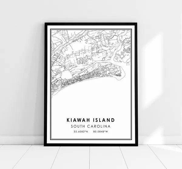 Kiawah Island South Carolina Map Print Poster