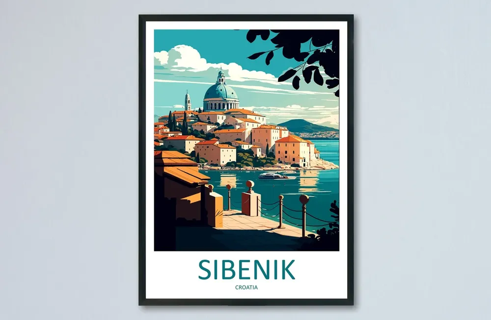 Sibenik Travel Poster, Croatia Wall Art