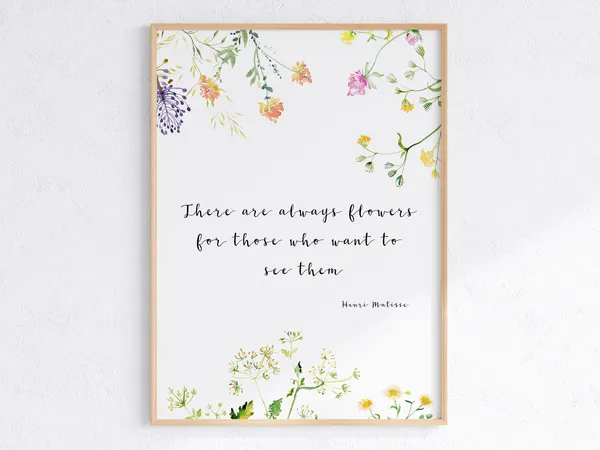 Wildflower Quote Matisse-Inspired Art Print