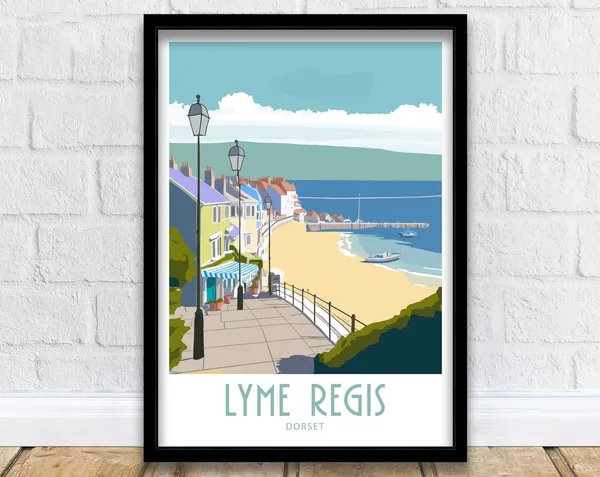 Lyme Regis Travel Poster, Dorset Wall Decor