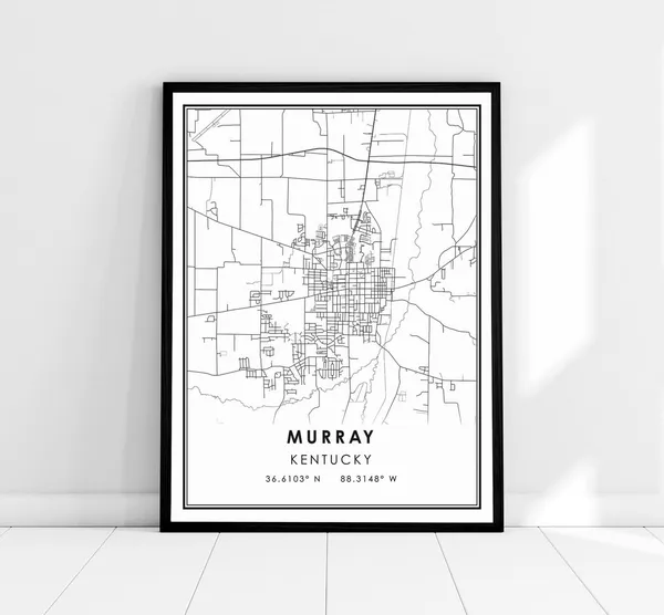 Murray Kentucky Map Print, City Travel Poster