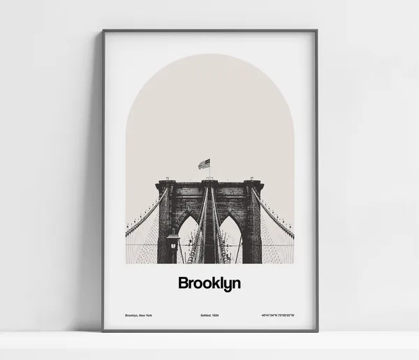 Brooklyn Bridge New York Minimalist Art Print