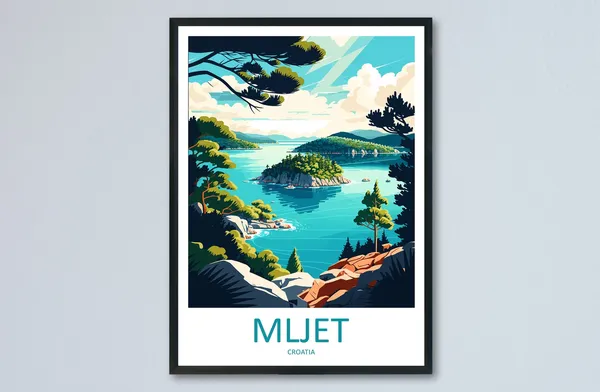 Mljet National Park Travel Poster, Croatia Art Print