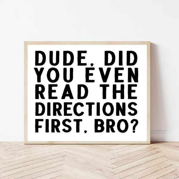 Read The Directions Math Class Poster Print