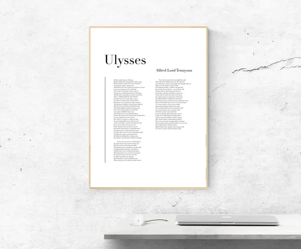 Ulysses by Alfred Lord Tennyson, Poetry Art Print