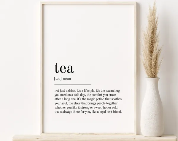 Tea Definition Print, Minimalist Funny Poster