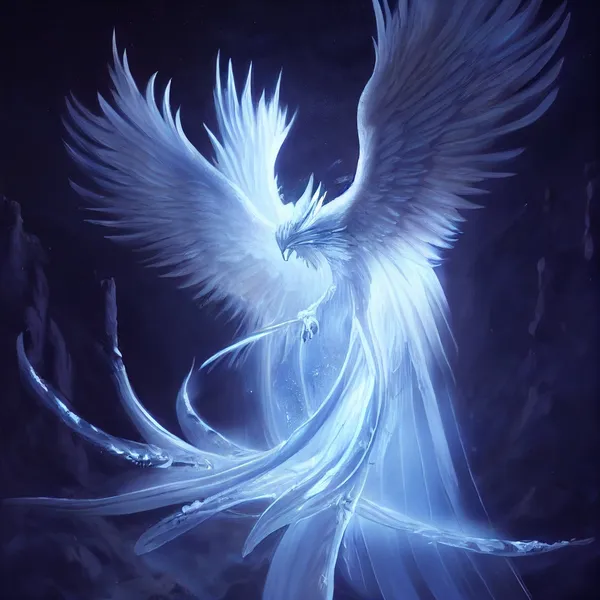 Snow Phoenix Fantasy Art Poster