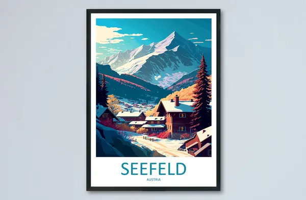 Seefeld Travel Poster, Austria Place Art