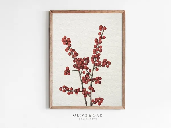Vintage Branch Sketch, Antique Botanical Art Print