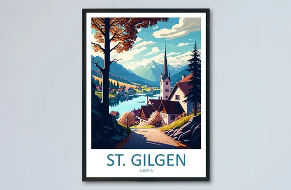 St Gilgen, Austria Travel Poster for Home Decor