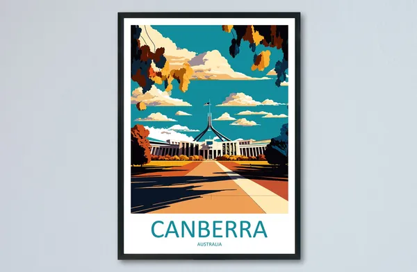 Canberra Travel Poster, Australia Wall Art Print