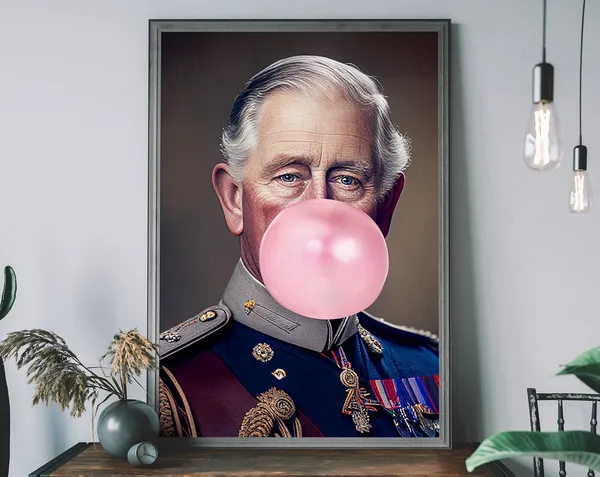 King Charles III Coronation Art Print, Urban Decor