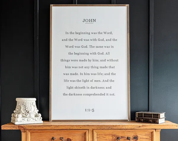 In the Beginning, John Scripture Poster Print