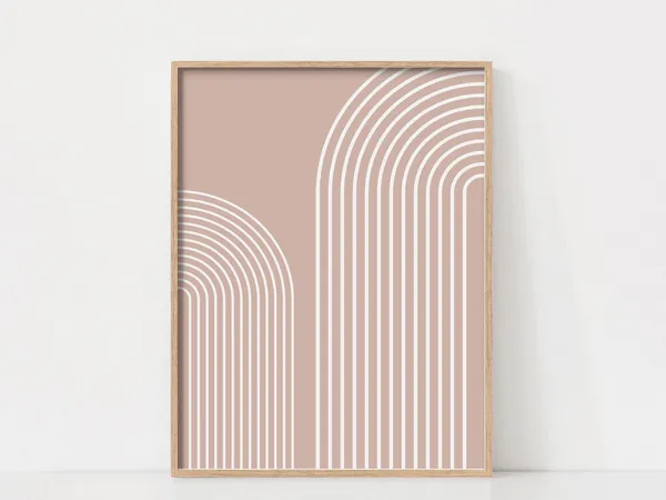 Geometric Arch Abstract Living Room Art Print