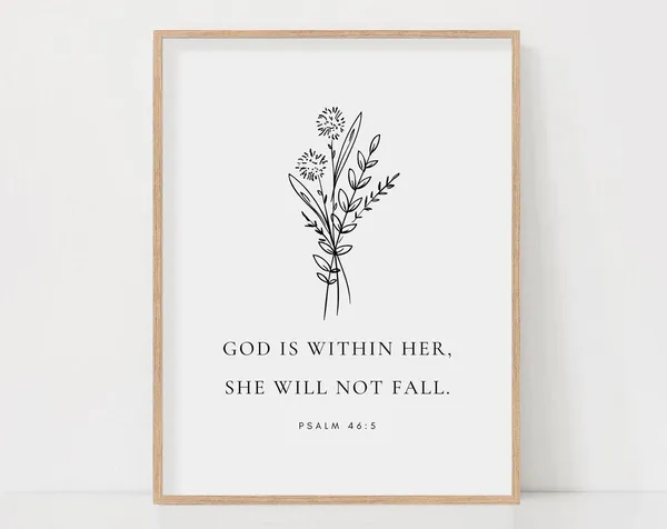 Psalm 46:5 God Is Within Her Scripture Art Print