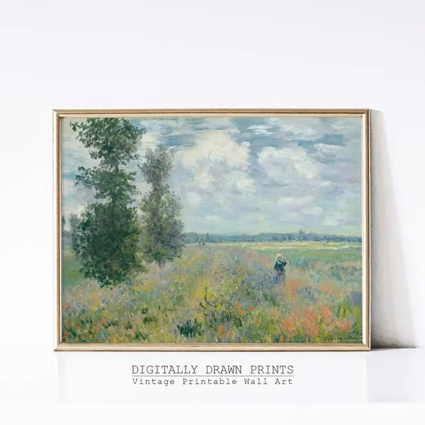Spring Cottage Rose Garden, Vintage Art Print