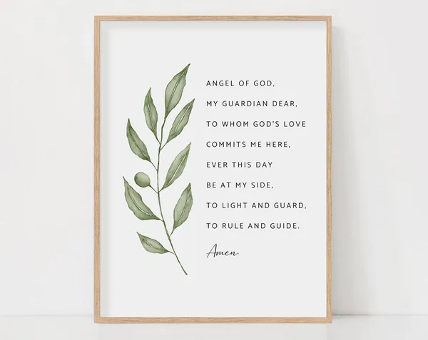 Angel Of God My Guardian Dear Prayer, Art Print