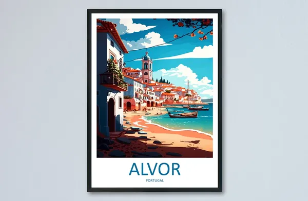 Alvor Travel Poster, Portugal Wall Decor