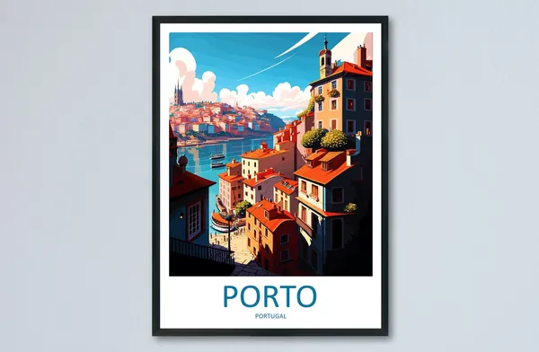 Porto Travel Poster, Portugal Wall Art Print