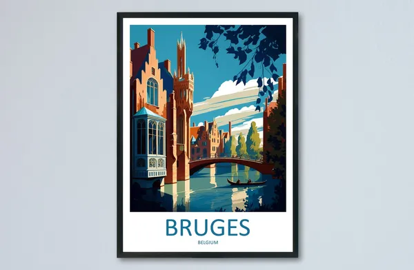 Bruges Travel Print Gift For Art Lovers Poster