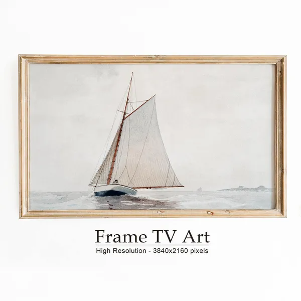 Summer Sailboat Vintage Watercolor Art Print