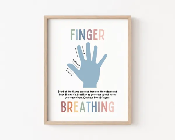 5 Finger Tracing Breathing Exercise Mindfulness Print