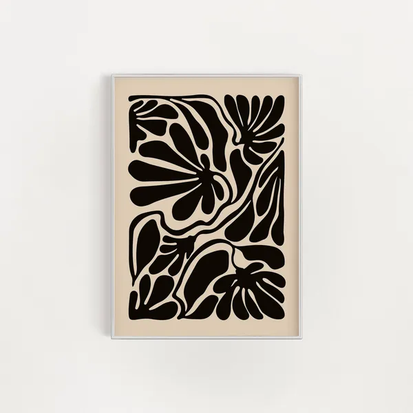 Abstract Botanical Flowers Poster, Large Floral Art