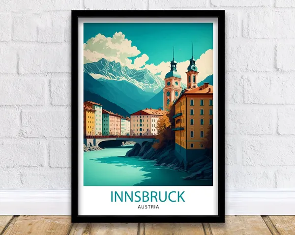 Innsbruck Austria Travel Poster, Europe Wall Decor