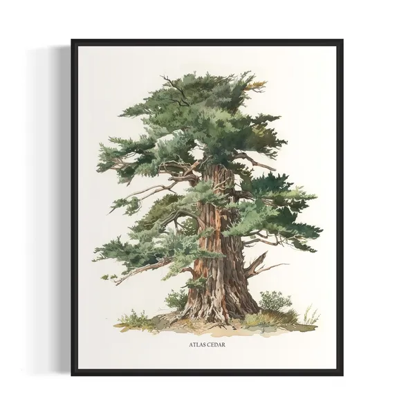 Atlas Cedar Tree Art Print, Nature Wall Decor
