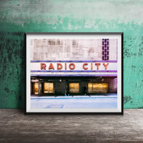 Radio City Music Hall NYC Sign, Rockettes Photo Art Print