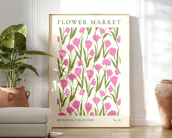 Flower Market Boho Modern Abstract Floral Art Print