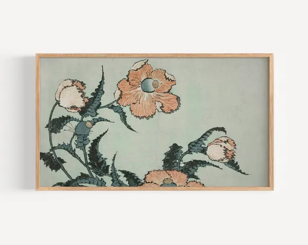 Vintage Flower Painting Floral TV Art, Art Print
