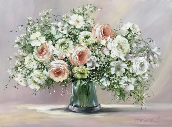 Custom Wedding Bouquet Oil Painting Art Print