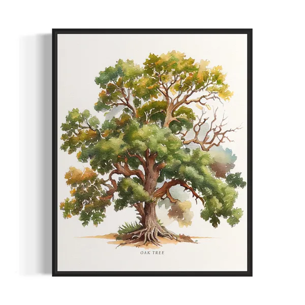 Oak Tree Art Print, Nature Wall Art Poster