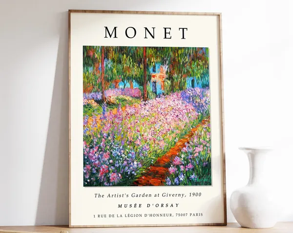 Claude Monet’s Garden at Giverny, Vintage Art Print