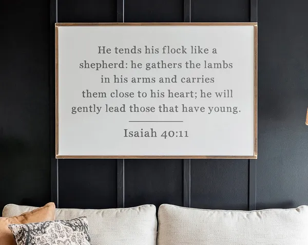 He Tends His Flock, Isaiah 40:11 Wall Art Print