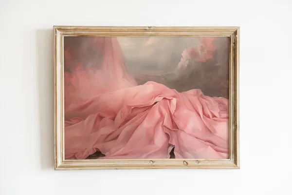 Pink Princesscore Print, Antique Oil Painting