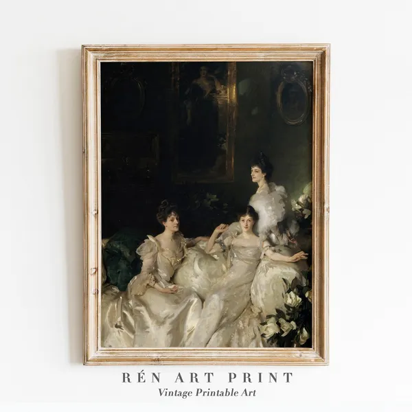 Victorian Woman Painting Vintage Portrait Art Print