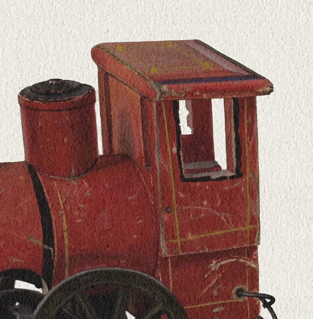 Locomotive Drawing Toy Train Art Print, Nursery Decor - Image 2