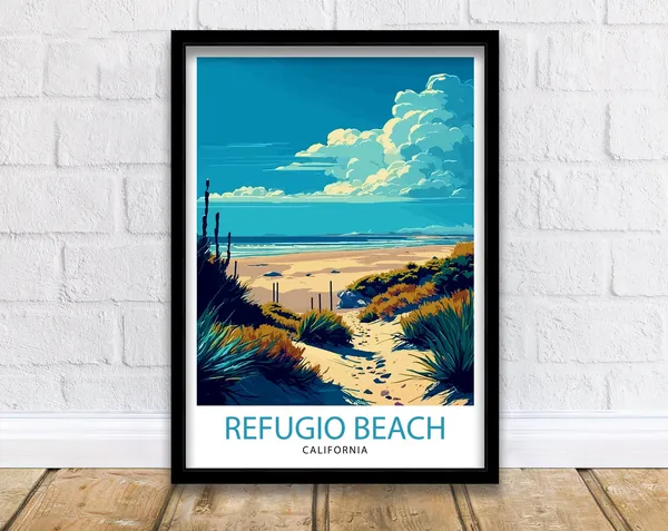 Refugio State Beach California Travel Poster