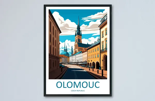 Olomouc Travel Poster, Czech Republic Wall Decor