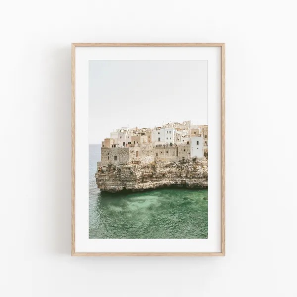 Naxos Greece Cityscape Photo, Coastal Travel Poster