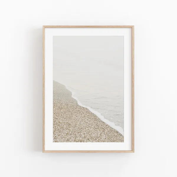 Pastel Beach Photography Art Print, Minimalist Decor